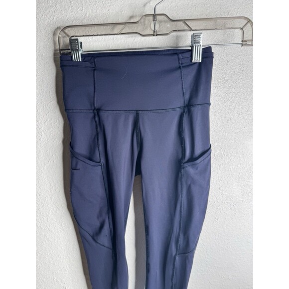 Lululemon Women's Fast Crop Leggings with Pockets Free Navy Size 2 - Picture 2 of 11